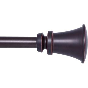 Kenney KNM80779 Nile Trumpet End Standard Decorative Window Curtain Rod, 66-120" Adjustable Length, Bronze Finish, 3/4" Diameter Steel Tube in Kuwait