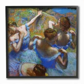Stupell Industries Ballet Dancers Blue Green Classic Painting, Design by Edgar Degas Wall Art, 24x24, Canvas