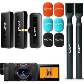 Movo Wireless-Mini-DUO+WMX-HMx2 Microphone System with 1-Year Warranty