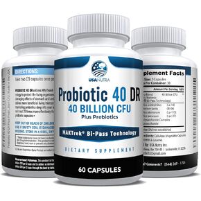 Probiotics for Women and Men 40 billion CFUs Living Probiotics 20x more effective wth Maktrek