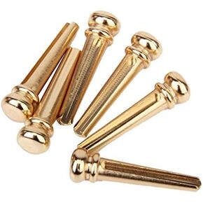6pcs Brass Bridge Pins Acoustic Guitar - Golden