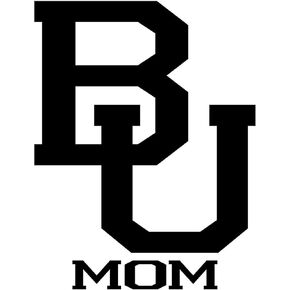 BU Mom 6" Tall Boston University Logo Die Cut Decal - Black Color