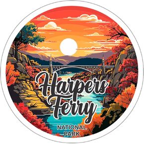 Harpers Ferry West Virginia Sticker Adventure Souvenir Decal Vinyl Small Waterproof for Water Bottle Mug Passport Scrapbook Notebook Laptop Tumbler Skateboard Computer Phone 4"