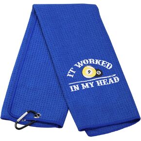 Billiards Billiard Cue Towel 8-Ball Pool Cue Clean Towel Billiard Pool Player Gift Embroidered Billiards Towel It Worked in My Head (Worked in My Head)