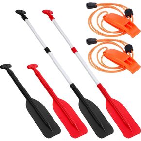 2 Pcs Emergency Telescoping Paddle, 21.5 Inch to 41.7 Inch Collapsible Kayak Oar with 2 Pcs Emergency Whistles Safety Boat Accessory for Boating Fishing Rescue in Saudi Arabia