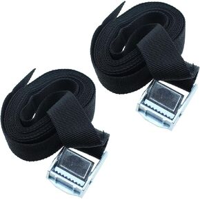 2PCS 2m/6.5ft Long Camera Accessory Adjustable Cam Buckle Zinc Alloy Press Stud Strap Black Heavy Duty Fixed Strap Suitable for Luggage Strap Outdoor Logistics Camera Strap