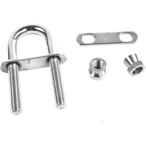 MARINE CITY Polished 316 Grade Stainless Steel Welded Plate U-Bolt Rust and Corrosion Resistant with Special Against Burglars Nuts and Washer (1 Pc)
