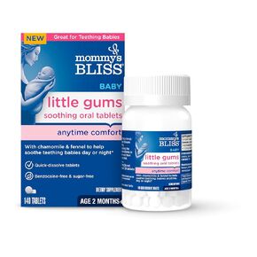 Mommy's Bliss Little Gums Soothing Oral Tablets, Great for Teething Babies, Benzocaine-Free & Sugar-Free, 2 Months+, 1 Bottle (140 Tablets)