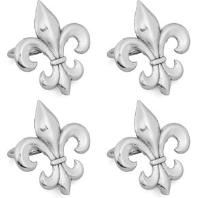 UPware 4-Piece Zinc Alloy Napkin Rings for Dining Table Setting, Party and Wedding Decorations (Fleur-de-lis)
