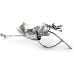 Vagabond House Pewter Metal Orchid Napkin Ring Long (Sold as Single Ring) Artisan Crafted Designer Ring 8 inch Long