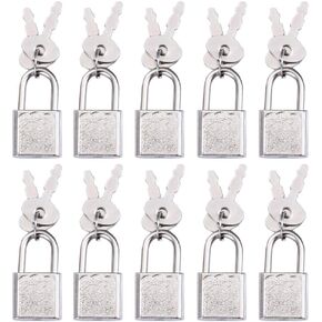 10pcs Mini Luggage Locks Small Padlock with Keys Diary Padlock Tiny for Jewelry Boxes Decor Backpack Travel