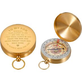 Inspirational Gifts for Son from Mom Dad to My Son Gifts Graduation Mother to Son Father to Son Back to School Birthday Gifts for Son Stepson Camping Survival Compass Hiking Christmas