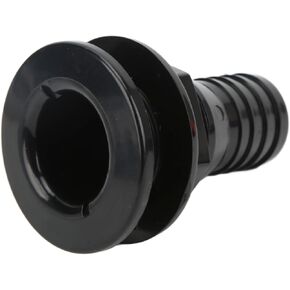 1‑1/2in Thru Hull Fitting Straight ABS Hose Connector Accessory for Boats Marines (Black)