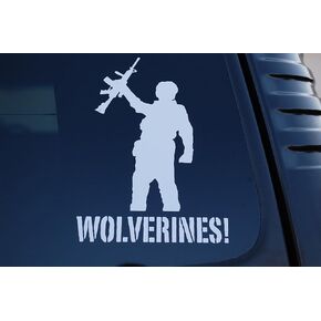 Wolverines Vinyl Sticker Decal Choose Color & Size!! Red Dawn Movie Car Window (V448) (6" X 4.5", White)