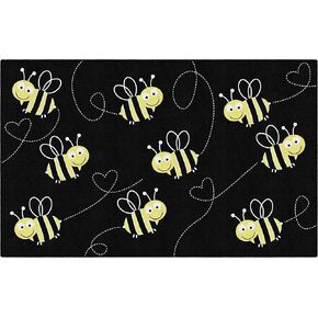 Flagship Carpets Schoolgirl Style Bees Classroom Area Rug for Indoor Classroom Learning or Kid Bedroom Educational Play Mat, 5'x7'6"