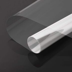 0.05mm Clear Vinyl Window Security Film Self-Adhesive Anti Shatter Safety Window Glass Protection Sticker Heat Control Anti UV for Building Home and Office Glass,17.7inch x 8.2feet