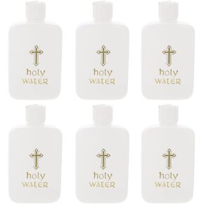 MAGICLULU 6pcs Easter Plastic Holy Water Bottle Empty Cross Holy Water Bottle for Baptism Easter Party Church (100ml)