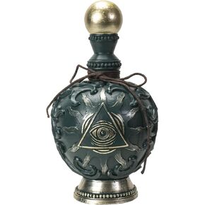 Pacific Giftware All Seing Eye Bottle, 9-inch Height, Resin, Multicolor, Home Décor, Tabletop Décor, Halloween