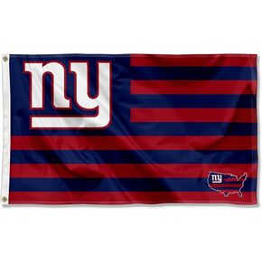New York Giants USA American Nation Stripes 3x5 Grommet Flag