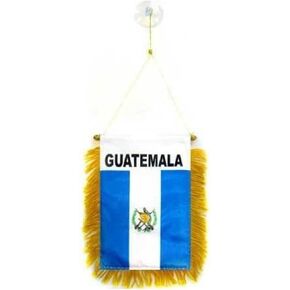 AZ FLAG Guatemala mini Banner 6'' x 4'' - Guatemalan PENNANT 15 x 10 cm - mini Banners 4x6 inch suction cup hanger