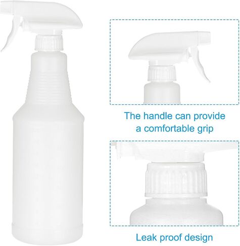 PATIKIL 750ml/24oz Plastic Spray Bottles, 4pcs Adjustable Nozzle Leak Proof Empty Water Mist Stream Sprayer for Cleaning Solutions Plants Hair, White in Saudi Arabia