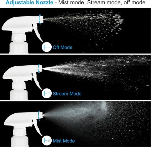 PATIKIL 750ml/24oz Plastic Spray Bottles, 4pcs Adjustable Nozzle Leak Proof Empty Water Mist Stream Sprayer for Cleaning Solutions Plants Hair, White in Saudi Arabia
