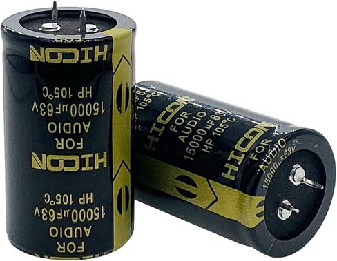 2Pcs 63v 15000UF Snap in Electrolytic Capacitor 35X60mm(1.38x2.38in) for Audio Amplifier,High Frequency Aluminum Electrolytic Capacitors Audio Capacitor, Radial Large Can Type Electrolytic Cap in Saudi Arabia