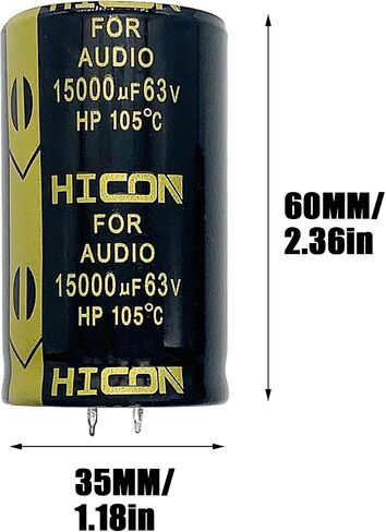 2Pcs 63v 15000UF Snap in Electrolytic Capacitor 35X60mm(1.38x2.38in) for Audio Amplifier,High Frequency Aluminum Electrolytic Capacitors Audio Capacitor, Radial Large Can Type Electrolytic Cap in Saudi Arabia