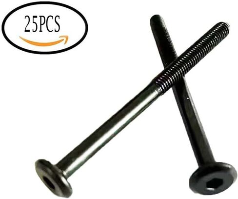 50PCS M6x25mm Stainless Steel Flat Head Hex Socket Hex Bolt Screws Countersunk Connector Fasteners for Furniture in Saudi Arabia
