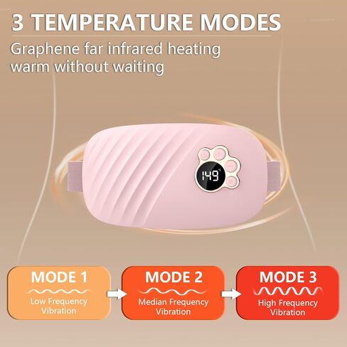 Portable Heating Pads for Cramps, Period Heating Pad for Cramps 5s Fast Heating with 3 Heating Levels and 3 Vibration Massage Modes, Back or Belly Pain Relief Heating Pad for Women and Girl in Saudi Arabia