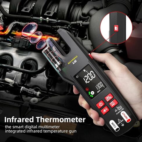 DC AC Clamp Meter 6000 Counts True RMS Digital Multimeter Amp Resistance Frequency Live Check V-Alert Continuity Voltage Tester with Back Clip in Saudi Arabia