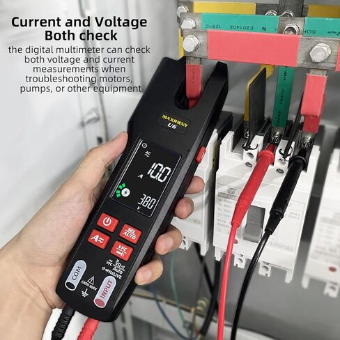 DC AC Clamp Meter 6000 Counts True RMS Digital Multimeter Amp Resistance Frequency Live Check V-Alert Continuity Voltage Tester with Back Clip in Saudi Arabia