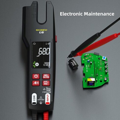DC AC Clamp Meter 6000 Counts True RMS Digital Multimeter Amp Resistance Frequency Live Check V-Alert Continuity Voltage Tester with Back Clip in Saudi Arabia