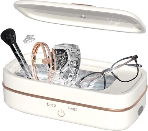 منظف ​​المجوهرات بالموجات فوق الصوتية 48 كيلو هرتز، منظف المجوهرات بالموجات فوق الصوتية، منظف صوتي احترافي مع تشغيل بلمسة واحدة، منظف بالموجات فوق الصوتية للخواتم والنظارات والمجوهرات، in Kuwait