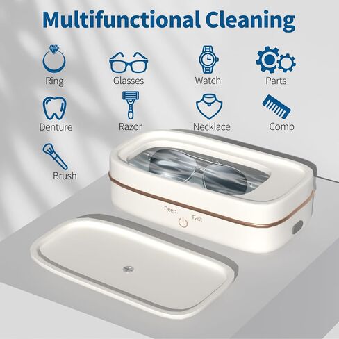 منظف ​​المجوهرات بالموجات فوق الصوتية 48 كيلو هرتز، منظف المجوهرات بالموجات فوق الصوتية، منظف صوتي احترافي مع تشغيل بلمسة واحدة، منظف بالموجات فوق الصوتية للخواتم والنظارات والمجوهرات، in Kuwait