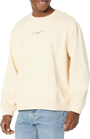HUGO Men's Script Logo Pullover Crewneck Shirt in Saudi Arabia