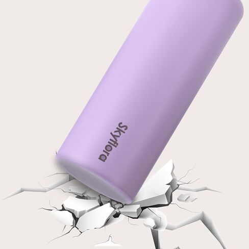 32oz Water Bottles Bulk 2 Pack, Single Wall Stainless Steel Water Bottle with Handle & Spout Lid & Protective Silicone Boot, Dishwasher Safe, Gift for Women Girls Sports Travel Gym, Pink & Purple in Saudi Arabia