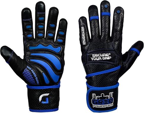 Elite Leather Gym Gloves with Built in 2" Wide Wrist Wraps Grip & Design for WeightLifting Power Lifting Bodybuilding & Strength Training Workout Exercises in Saudi Arabia