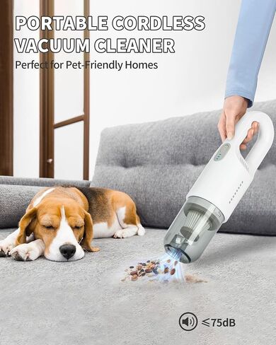 Handheld Vacuum Cordless, 12000PA Strong Suction Hand Vacuum, Lightweight Handheld Pet Vacuum, Wireless Handheld Car Vacuum Cleaner for Car Home and Office in Saudi Arabia