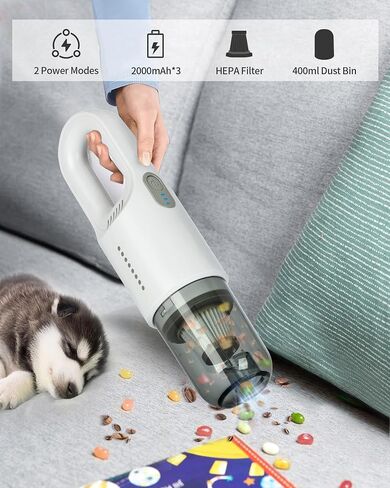 Handheld Vacuum Cordless, 12000PA Strong Suction Hand Vacuum, Lightweight Handheld Pet Vacuum, Wireless Handheld Car Vacuum Cleaner for Car Home and Office in Saudi Arabia