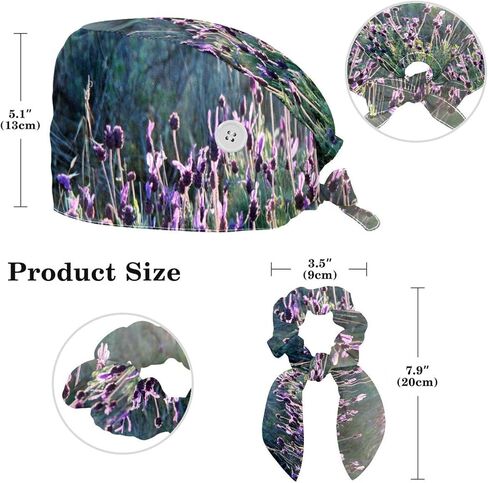 Adjustable Surgical Caps Nurse, Working Cap with Bow Hair Rings for Women, Camera Parrot Flamingo Bouffant Scrub Hat in Saudi Arabia