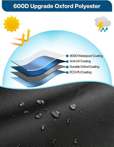غطاء قارب بطول 18-20 قدم، غطاء قارب مقاوم للماء PVC 600D من قماش البوليستر البحري، يناسب هيكل على شكل حرف V بطول 18-20 قدم، ثلاثي الهيكل، قوارب باس، قارب صيد، مع حزام تشديد in Kuwait