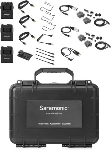 Saramonic Advanced 2-Person Wireless UHF Lavalier System with Dual Camera-Mount Receiver, Premium DK3A Lavaliers, Li-Ion Power, Hard Case & More (UwMic9S Kit 2),UWMIC9S-KIT2,Black in Kuwait