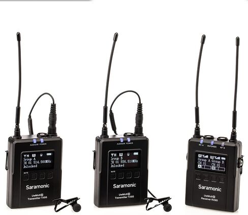 Saramonic Advanced 2-Person Wireless UHF Lavalier System with Dual Camera-Mount Receiver, Premium DK3A Lavaliers, Li-Ion Power, Hard Case & More (UwMic9S Kit 2),UWMIC9S-KIT2,Black in Kuwait