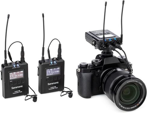 Saramonic Advanced 2-Person Wireless UHF Lavalier System with Dual Camera-Mount Receiver, Premium DK3A Lavaliers, Li-Ion Power, Hard Case & More (UwMic9S Kit 2),UWMIC9S-KIT2,Black in Kuwait