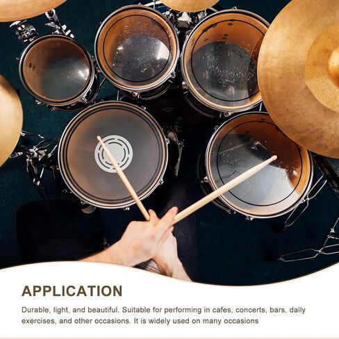 MECCANIXITY 12 Pairs Maple Wood Drumstick Anti Slip Handle Grips 7A Classic Drum Stick Wood Tip for Drumming Musical Instrument Percussion - 13.5mmx39cm in Saudi Arabia