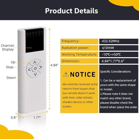 AC114-06 RF 433.92 Wireless Control, 6 Channel Blinds Controller for Motorized Roller Shades and Blinds in Saudi Arabia