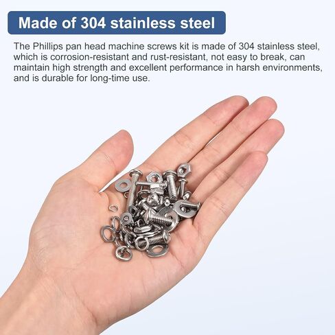 240Pcs Nuts and Bolts Assortment Kit, M5 Phillips Pan Head Machine Screws, 304 Stainless Steel Metric Machine Screws Assortment Kit with Washers in Saudi Arabia