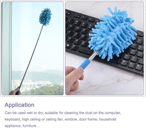 MECCANIXITY Microfiber Duster for Cleaning, 11 to 31 Inch Washable Extendable Brush for Window, Furniture, Ceiling Fan, Purple in Saudi Arabia