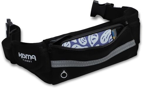 Kisma Cycling Fanny Pack and Waist Pouch for Biking, Cyclists, Running, and Fitness, Adjustable Strap, Zippered Storage Pockets, and Hands-Free Carrying, Men and Women (Black) in Saudi Arabia